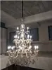 Candelabro de estilo europeo lámpara de cristal creativa negro gris sala de estar comedor retro simple estudio iluminación posmoderna dormitorio