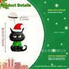 10 Conjuntos de Decoração de Natal Gato Preto Chapéu de Natal Fantasia Árvore de Madeira para Interior e Exterior Pêndulos de Decoração para Casa
