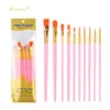 Pincéis de Tinta a Óleo Personalizados de Fábrica com Haste de Plástico Pincel de Tinta de Nylon Conjunto de Ferramentas Especiais para Pintura Artística de Estudante