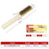 Cepillo de alambre de cobre con mango de madera para limpieza de superficies metálicas, cepillo industrial para pulido y eliminación de óxido, cepillo de pulido de alambre de cobre denso