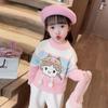 Suéter de Terciopelo de Visón para Niñas Otoño e Invierno 2025 Nuevo Ropa de Invierno de Terciopelo para Bebé Niña Moda Camiseta Básica de Punto para Niños