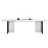 Mesa de Jantar de Laje de Rocha Acrílica para Uso Doméstico, Adequada para Apartamentos Pequenos, Mesa de Jantar Flutuante Moderna Minimalista e Cadeiras para Espaços Pequenos