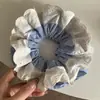 Estilo Coreano Qingti Doble Encaje Anillo para el Cabello Intestino Grueso para Mujer Sentido de Alta Calidad Bola en la Cabeza Cuerda para Atar el Cabello Estilo Perezoso Hermosa Cabeza