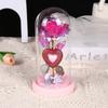 Rosa LED con cubierta de vidrio y lámina dorada, regalo creativo para San Valentín, flor eterna luminosa, decoración de escritorio