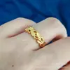 Anel de Ouro de Areia Vietnamita Imitação para Mulheres, Anel de Flor de Carro de Amor, Anel de Abertura Feminino, Ajustável, Presente para Transmissão ao Vivo, Atacado