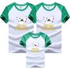 Camiseta de manga corta con cabeza de ciervo para padres e hijos, empalmada en inglés + blanco, algodón refinado, atuendo familiar, manga raglán, ropa para niños, madre y mujer al por mayor