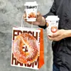 Bolsa de Papel Kraft para Panadería de Celebridad de Internet, Bolso de Mano, Bolsa para Empaque de Café, Bolso de Mano para Té con Leche, Bolsa para Llevar Bebidas, Personalización