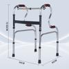 Andador de acero inoxidable con pasamanos de apoyo para caminar, andador con ayuda para caminar, cuatro patas antideslizantes, altura ajustable