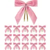 Colgante de lazo de terciopelo rojo, lazo navideño aterciopelado, caja de regalo de árbol de Navidad, fabricante de decoración floral navideña