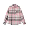 2026 Nueva Camisa de Cuadros Vintage para Hombre Estilo Hong Kong Moda Trendy Holgada Casual Camisa con Cuello de Solapa para Hombre