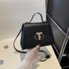 Bolsa bolsa feminina net vermelha nova fechadura pequena bolsa quadrada 2023 novo nicho versátil alto sentido ombro bolsa mensageiro