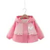 Chaqueta con capucha de manga larga para niñas para primavera y otoño, modelo nuevo elegante y a la moda para niñas jóvenes y bebés, cortavientos de otoño