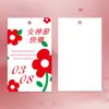 Cartão de Saudação para o Dia da Mulher em Branco Manuscrito Agradecimento Bênção Etiqueta de Presente Deusa Desejos Felizes Etiqueta Personalizada