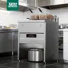 Fritadeira Elétrica a Gás de Cilindro Duplo Mengshi Comercial Frango Frito String Frito Máquina de Óleo Bar Equipamento de Quiosque Fritadeira Elétrica Vertical
