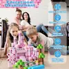 Bloques de Construcción Magnéticos Populares de Amazon Cubo Magnético Bloques de Construcción Educativo Castillo Rosa 3D Juguete para Niña