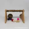 Soporte de Escritorio para Loro Palo para Afilar Garras Plataforma de Madera de Zanthoxylum Bungeanum Barra de Estación de Entrenamiento Palo de Estación de Afilado Rama Especial para Pájaro para Periquito