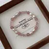 Pulsera de Puntada Degradada Naranja en Polvo y Cristal de Fresa Diseño Versátil para Apilar Pulsera de Cristal Dulce Flor de Durazno Más Suerte Transferencia