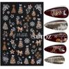 Fornecimento transfronteiriço de novos adesivos de unhas árvore de Natal de inverno alce floco de neve ouro e prata glitter adesivos adesivos de unhas
