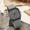 1 pieza - Reloj de Cuarzo Cuadrado de Moda para Mujer, Correa de Silicona Casual, Reloj de Pulsera Deportivo para Hombres, Mujeres, Estudiantes