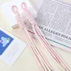 Bolsa de cuerda de nailon bicolor estilo miu cordón de doble hebra muñeca tejida a mano con cuerda colgante DIY decoración de bolsa colorida