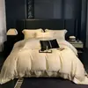 Roupa de Cama de Luxo Acessível de Quatro Peças de Tencel Lenzing de Alta Qualidade para o Verão, Importada, para Dormir Nu, Lençóis e Capas de Edredom de Seda Gelada Refrescante