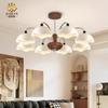 Lámpara de Techo Digya Crema Estilo Mid-Century Cáscara de Huevo Sala de Estar Luz Principal Nogal Retro Gama Alta Protección Ocular Dormitorio Comedor