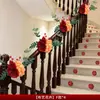 Corrimão Decorativo de Escada Decoração de Quarto Nupcial Casamento Rústico Nova Casa da Noiva Conjunto de Tira Longa Flores de Puxar Personagem Feliz Lado do Noivo