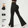 Calça Flare de Yoga Cintura Alta Estilo Europeu e Americano com Bolsos Reais, Levanta Bumbum, Emagrecimento, Calça Casual, Calça Longa para Esportes e Fitness, Calça Skinny