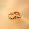 Pendientes Transfronterizos Europeos y Americanos para Mujer, Elegantes y Graciosos, Chapados en Oro de 18 Quilates con Incrustaciones de Circonita, Disponibles en Varios Tamaños y Colores, Pendientes de Circonita, Pendientes de Aro