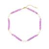 Amazon Explosivo Roxo Jade Pérola Colar Mulheres Luz Luxo Nicho Colar Sentido Avançado Acessórios Bead Colar de Pedra Natural