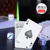 Estilo Popular de Influencer de Tiktok Encendedor Inflable de Carta de Póker Resistente al Viento Llama Verde de Gama Alta Nuevo Encendedor de Póker al por Mayor