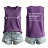 Camiseta sin mangas extragrande con estampado delantero y trasero de comercio exterior transfronterizo de Amazon eres suficiente querida camiseta sin mangas holgada en stock