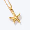 Colar Pingente Animal em Aço Titânio Estrela do Mar Concha Corrente para Clavícula Moda Feminina Série Oceano Joias Transfronteiriças Atacado