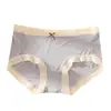 Ropa Interior de Seda de Hielo para Mujer Cintura Media Lazo Transpirable Sexy Jacquard Estilo Japonés para Niña Calzones de Grafeno
