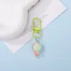 Chaveiro Pingente Cor de Doce Transparente com Glitter Coração e Contas Acessório DIY Decoração de Bolsa Personalizada
