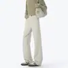 Pantalones Casuales Estilo Americano de Trabajo, Marca Trendy de Primavera, Patchwork, Corte Limpio, Holgado, Recto, Pierna Ancha, Largos, Unisex