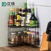 Prateleira de Temperos de Cozinha de Ferro Transfronteiriça Prateleira de Xícaras de Chá Doméstica Multicamadas Prateleira de Armazenamento de Banheiro Prateleira de Armazenamento de Mesa