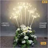 Adereços de Casamento Luzes Decoração de Pátio Interno Externo Luzes de Estrela com Plugue no Chão Decoração de Salão de Casamento Marcadores de Caminho Iluminados Nenhum