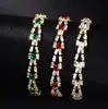 Pulsera de Cobre Incrustada con Circonita de Venta Caliente Transfronteriza, Pulsera de Tenis Geométrica Cuadrada de Dos Filas, Joyería de Diseño de Nicho Elegante y Versátil