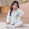 Pijama infantil para primavera y otoño, de manga larga, 100% algodón, para niños mayores y niñas pequeñas, nuevo 2026, ropa de casa de dibujos animados dulce para niñas