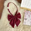 Pudding Bear Accesorios de Uniforme JK Cosa Pequeña Cian Rojo Vino Negro Color Sólido Corbata de Lazo JK Cuerda de Lazo