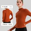 Jaqueta de Yoga Outono Inverno Gola Alta Esportiva Outdoor Zíper Slim Fit Cintura Marcada Emagrecedora Manga Longa Roupa Fitness Top Feminino Atacado