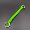 Soporte para Tarjeta de Teléfono Móvil con Anillo de Resorte de Doble Broche Pintado en Spray, Cordón Anti-Pérdida, Cadena de Resorte de Plástico Telescópica, Llavero de Color Caramelo