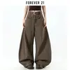 Calça jeans americana de rua com corte curvo para homens e mulheres, primavera e outono, cintura alta, solta, modeladora, casual, versátil, moderna, de perna larga