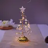 Árbol de Navidad de Cristal Decoraciones Navideñas Regalo Arte en Hierro Iluminación LED Adorno de Mesa Luz Nocturna