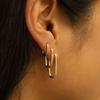 Pendientes minimalistas clásicos de moda con forma de U para mujer, de alta gama, de plata de ley 925, combinables con todo, europeos y americanos.