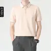 Camisa Polo de Manga Corta de Verano Enbu para Hombre, Estilo Nuevo, Color Sólido, Versátil, Moda Juvenil, Camisa de Moda Ajustada