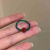 Anillo de Cuentas de Estrella de Mar Verde Menta Moda de Verano para Mujer Personalizado Novia Comida Anillo para Dedo Diseño de Nicho Anillo Elegante Combinable