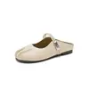 Sandalias ZHR plateadas de punta cerrada modelo nuevo 2026 sandalias planas sin cordones zapatos cómodos y transpirables para mujer