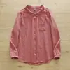 Camisa de Manga Larga de Gasa de Doble Capa de Algodón Puro para Mujer, Cuello Pico Artístico Pequeño, Ajuste Holgado Simple Versátil, Top Adelgazante de Gasa de Algodón para Bebé